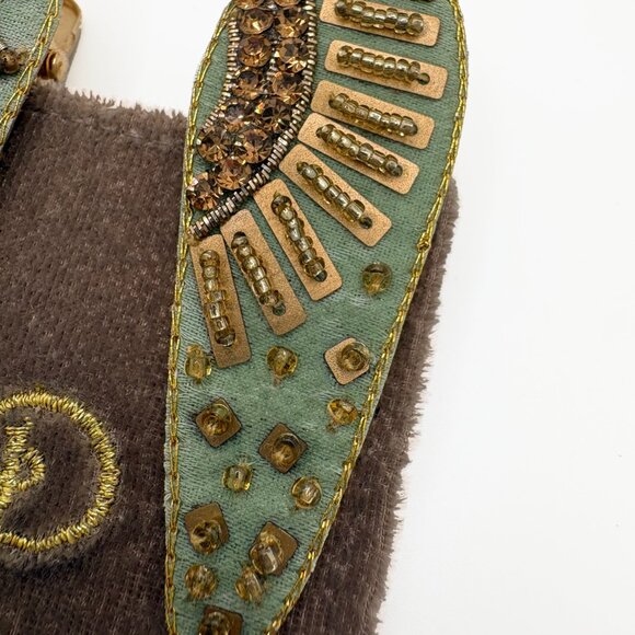 Powder Design Sage Green Beaded Hair Clip Barrettes - Picture 3 of 5